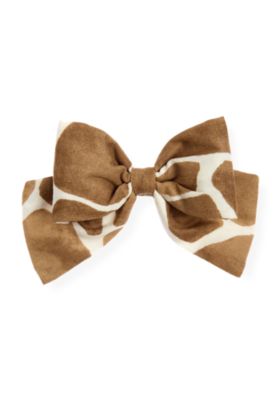 Giraffe Print Bow Barrette