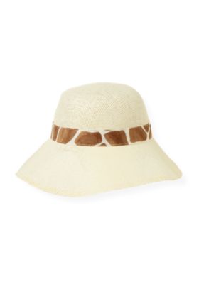 Giraffe Print Bow Straw Sunhat