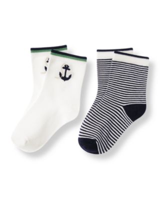 Anchor Stripe Sock Two-Pack