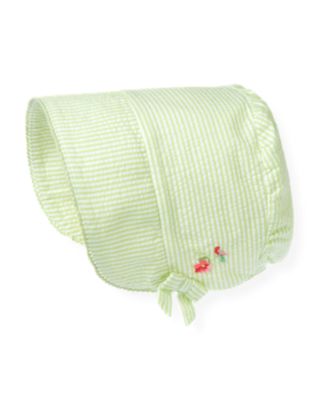 Seersucker Stripe Bonnet