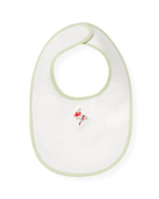 Bird Flower Embroidered Bib