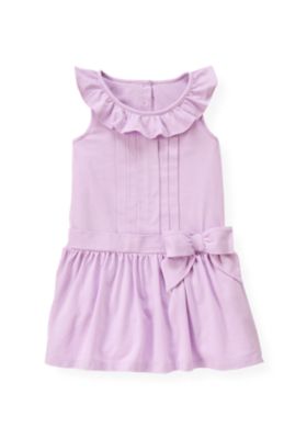 Pintucked Bow Knit Dress