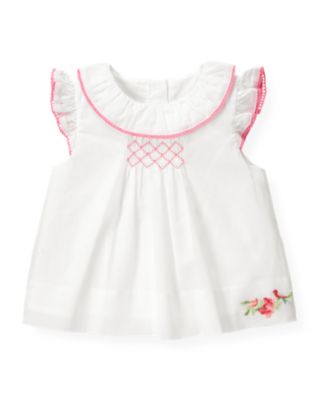 Hand-Smocked Voile Top