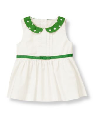 Dot Collar Pintucked Top