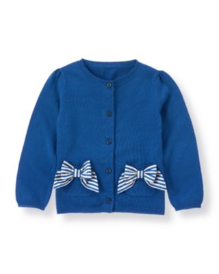 Dobby Stripe Bow Cardigan