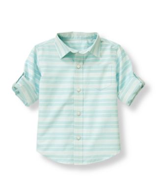 Dobby Stripe Roll Cuff Shirt