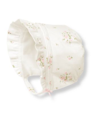 Rosette Floral Corduroy Bonnet