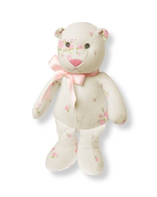 Rosette Floral Bear Rattle