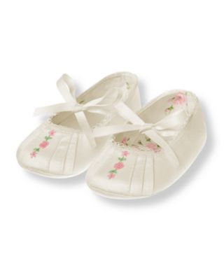 Rosette Sateen Crib Shoe