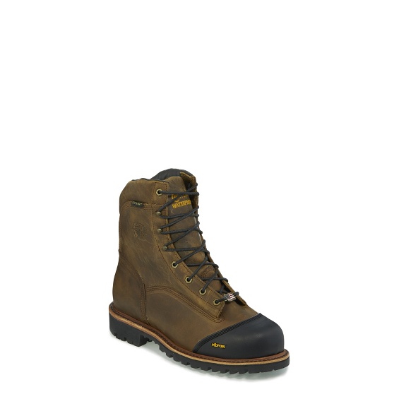 Image for MEN'S 8" GOLDEN SAND APACHE WATERPROOF INSULATED COMPOSITION TOE LACE-TO-TOE OUTDOOR BOOTS ; Style# 25377