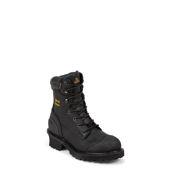 Image for MEN'S 8" BLACK OILED WATERPROOF COMPOSTION TOE LOGGER RUGGED OUTDOOR BOOTS ; Style# 55056