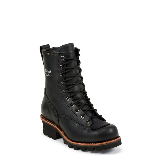 Image for MEN'S 8" BLACK OILED WATERPROOF INSULATED COMPOSITION TOE LOGGER RUGGED OUTDOOR BOOTS ; Style# 73114