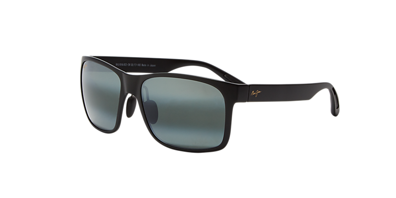 Maui Jim 423 Red Sands 59 Black Matte Rectangle Sunglasses