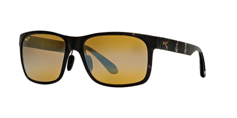 Maui Jim 423 Red Sands 59 Black Rectangle Sunglasses