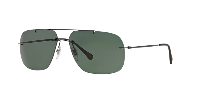 Prada Linea Rossa Ps 55ps 60 Black Rectangle Sunglasses