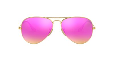 RAY-BAN Gold Matte RB3025 58 ORIGINAL AVIATOR Pink lenses 58mm