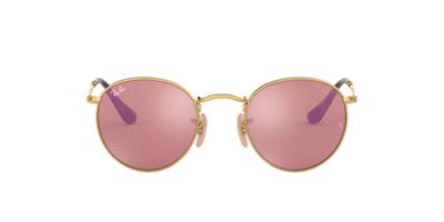 Ray Ban Rb3447n 47 Round Flat Lens 47 Rose Gold And Gold Shiny Sunglasses Sunglass Hut Usa