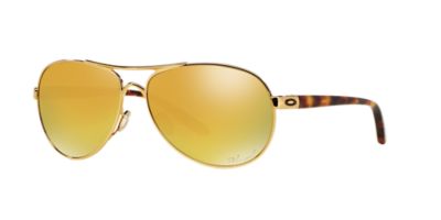 Oakley Women's OO4079 FEEDBACK 59 Gold & Gold Shiny Polarized Sunglasses Sunglass Hut USA