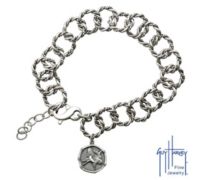 Ladies Sterling Silver Hummingbird Rope Bracelet