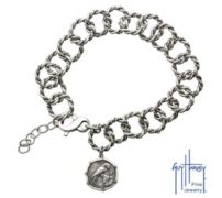 Ladies Sterling Silver Macaw Rope Bracelet