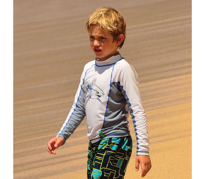 Mako Attack Boys Long Sleeve Rash Guard