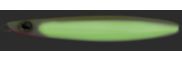 Shimano Flat-Side Butterfly Jig shown in Chartreuse/White-Glow, as it would appear under water