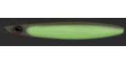 Shimano Flat-Side Butterfly Jig shown in Chartreuse/White-Glow, as it would appear under water