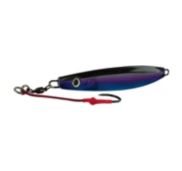 Williamson Vortex Jig in Purple/Black, rigged, angled left side shot