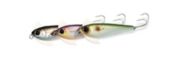 Shimano Waxwing Jigs in Boy size (from left): Black Chrome, Ghost Purple, Bunker