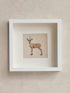 Framed Stitched Artwork - Deer