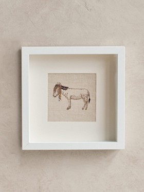 Framed Stitched Artwork - Donkey