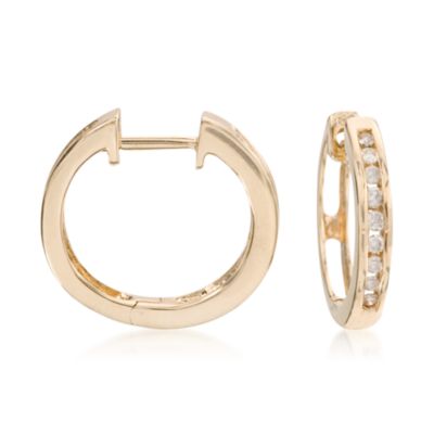 .25 ct. t.w. Diamond Hoop Earrings in 14kt Yellow Gold  &mdash; Alt Image 1