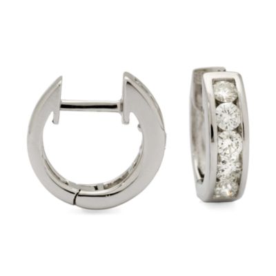 .75 ct. t.w. Diamond Hoop Earrings In 14kt White Gold &mdash; Alt Image 1