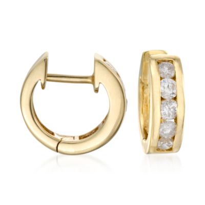 .75 ct. t.w. Diamond Hoop Earrings in 14kt Yellow Gold  &mdash; Alt Image 1