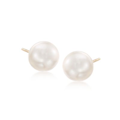 8.5-9mm Akoya Pearl Earrings in 14kt Yellow Gold &mdash; Alt Image 1