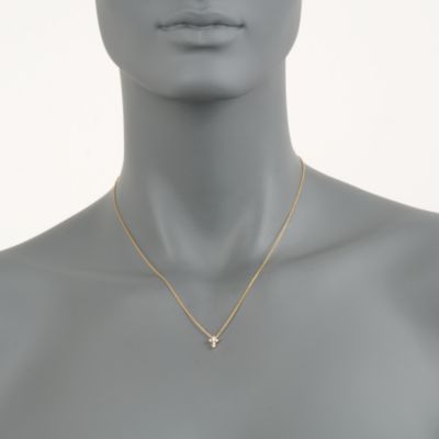 Roberto Coin .11 ct. t.w. Diamond Cross Necklace in 18kt Yellow Gold &mdash; Alt Image 2