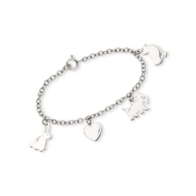 Child's Sterling Silver Charm Bracelet. 6.5" &mdash; Alt Image 1