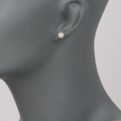 6.5-7mm Cultured Akoya Pearl Earrings In 14kt Yellow Gold   &mdash; Alt Image 2