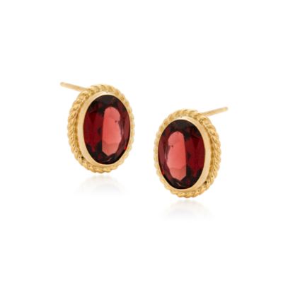 1.40 ct. t.w. Garnet Earrings In 14kt Yellow Gold &mdash; Alt Image 1