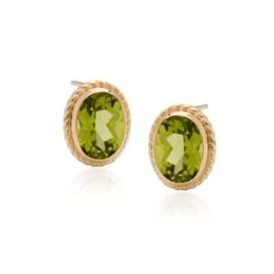 1.35 ct. t.w. Peridot Stud Earrings In 14kt Yellow Gold    &mdash; Alt Image 1
