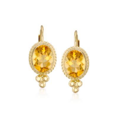 3.20 ct. t.w. Citrine Drop Earrings in 14kt Yellow Gold  &mdash; Alt Image 1