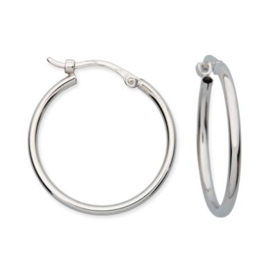 14kt White Gold Hoop Earrings  &mdash; Alt Image 1