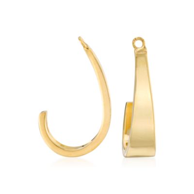 14kt Yellow Gold J-Hoop Earring Jackets &mdash; Alt Image 1