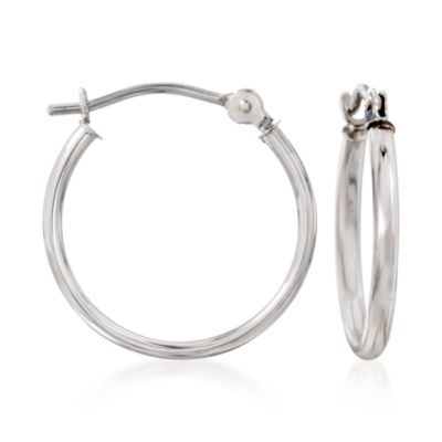 14kt White Gold Hoop Earrings &mdash; Alt Image 1