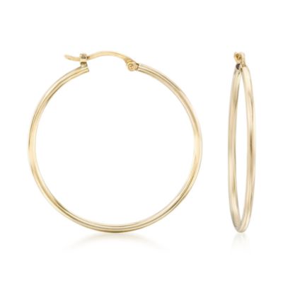 Large 14kt Yellow Gold Hoop Earrings &mdash; Alt Image 1