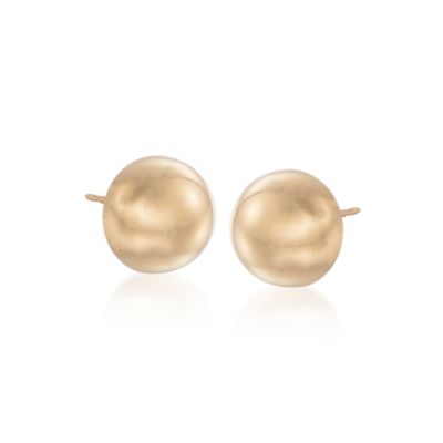 14kt Yellow Gold 10mm Domed Stud Earrings &mdash; Alt Image 1