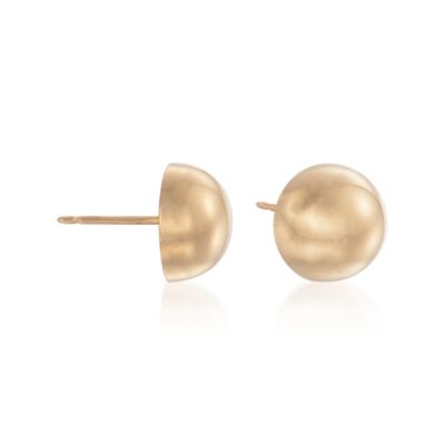 14kt Yellow Gold 10mm Domed Stud Earrings &mdash; Alt Image 3