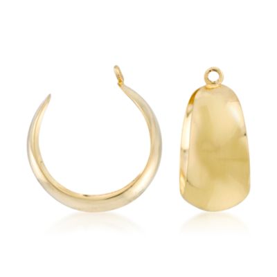 14kt Yellow Gold Wide Hoop Earring Jacket &mdash; Alt Image 1