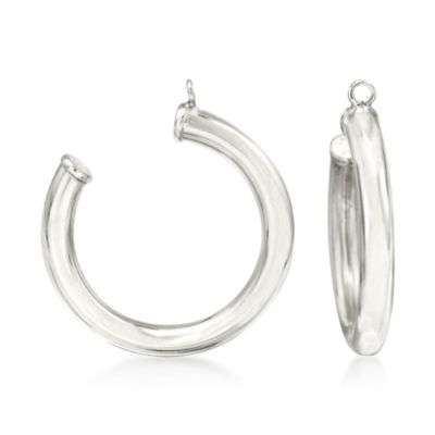 14kt White Gold Hoop Earring Jackets  &mdash; Alt Image 1