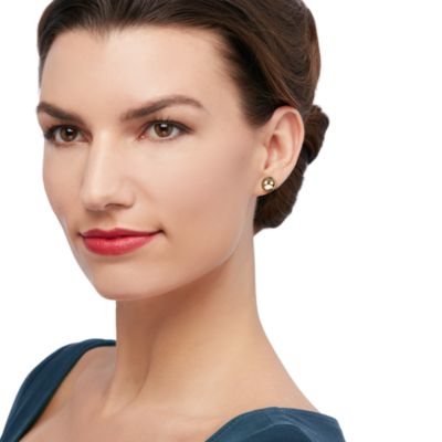 14kt Yellow Gold 8mm Ball Stud Earrings &mdash; Alt Image 2